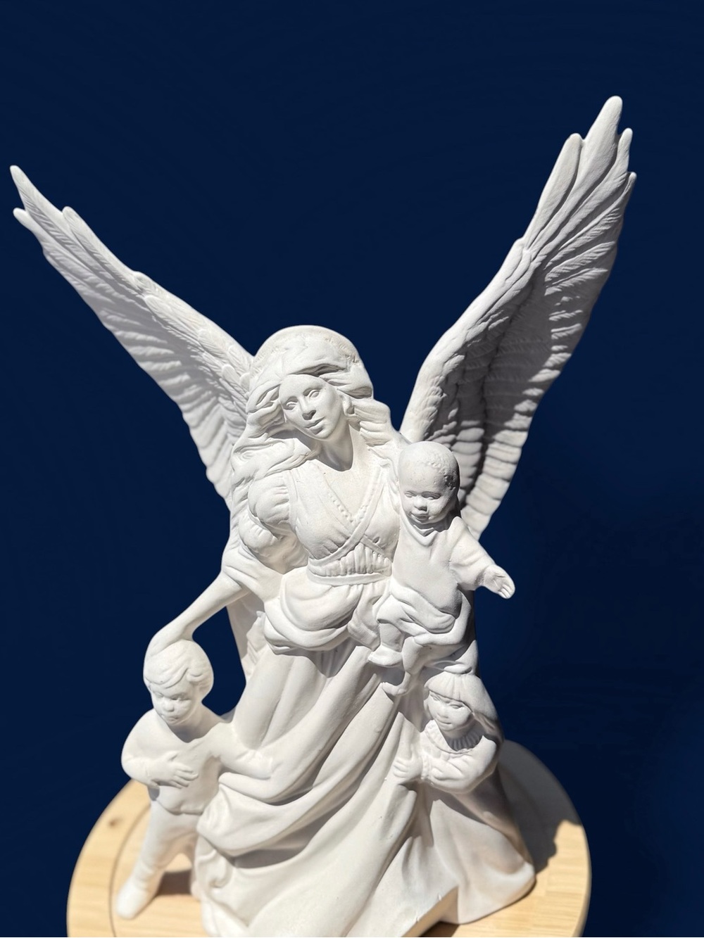 Vintage 1995 Doc Holliday DH1479 Guardian Angel Children Ceramic Bisque 14”